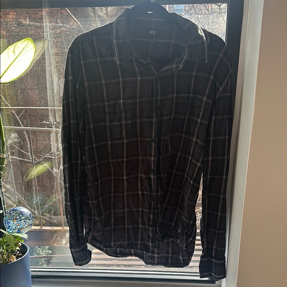 Paige Black and grey Plaid flannel shirt